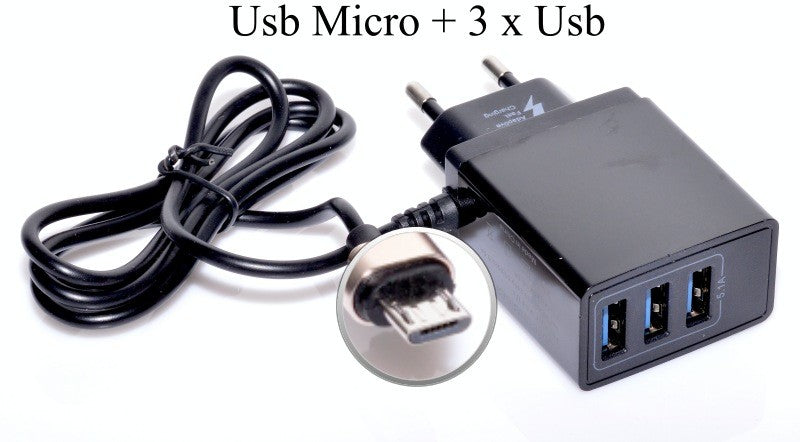 Incarcator Retea FAST - 5,1A/Micro Usb+3xUSB - Frize