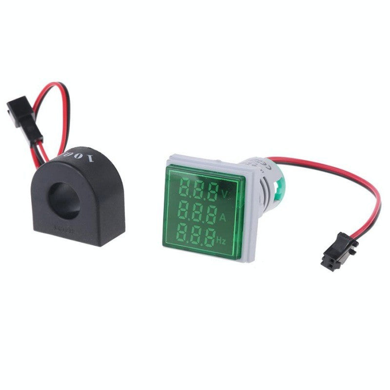 Indicator Digital 3 in 1 Verde AC ,Voltmetru, Ampermetru, Frecventa - Frize
