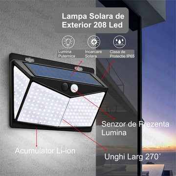 Lampa de Perete Solara 208 Led + Senzor - Frize