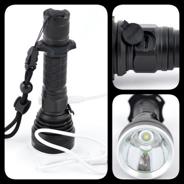 Lanterna cu Led CREE XM-L2 + Acumulator 3,7V Li-ion 10W - Frize