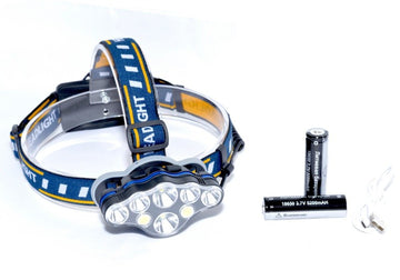 Lanterna de Cap 8 LED-uri, 2 Acumulatori 3,7V LI-ION - Frize
