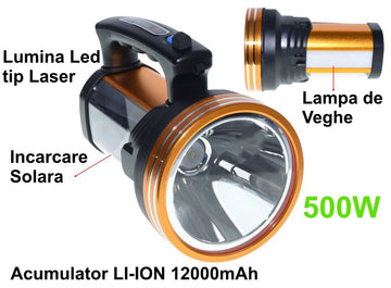 Lanterna TD-5600 cu Led 500W + Solar - Frize