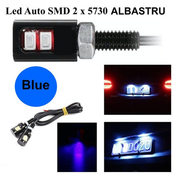 Led Auto 12mm / 12V / ALBASTRU, 2 Buc/Set - Frize