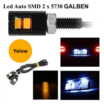 Led Auto 12mm / 12V / GALBEN, 2 Buc/Set - Frize