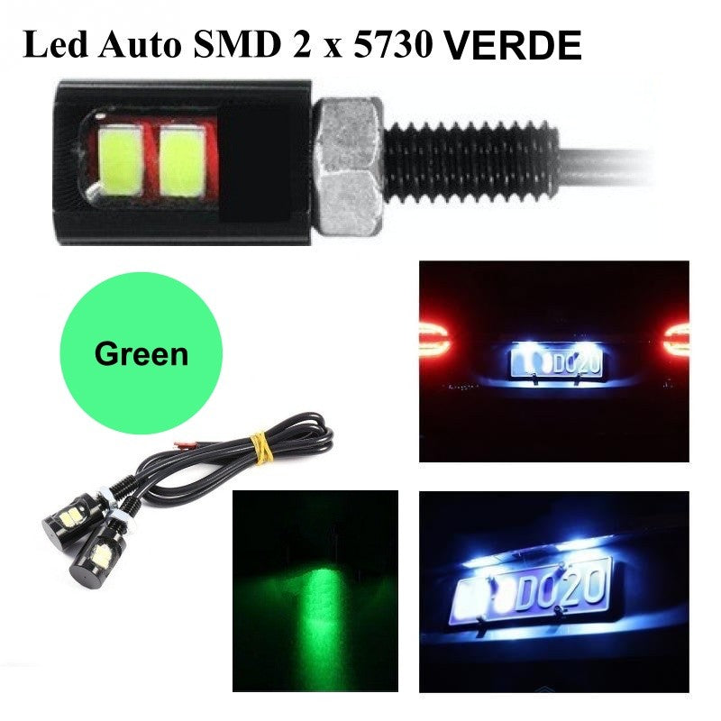 Led Auto 12mm / 12V / VERDE, 2 Buc/Set - Frize