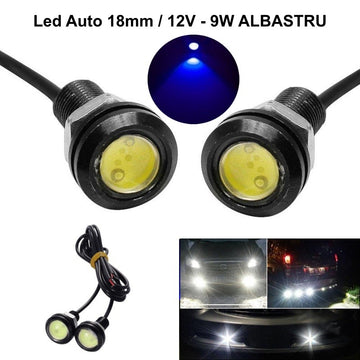 Led Auto 18mm / 12V-9W / ALBASTRU, 2 Buc/Set - Frize