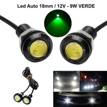 Led Auto 18mm / 12V-9W / VERDE, 2 Buc/Set - Frize
