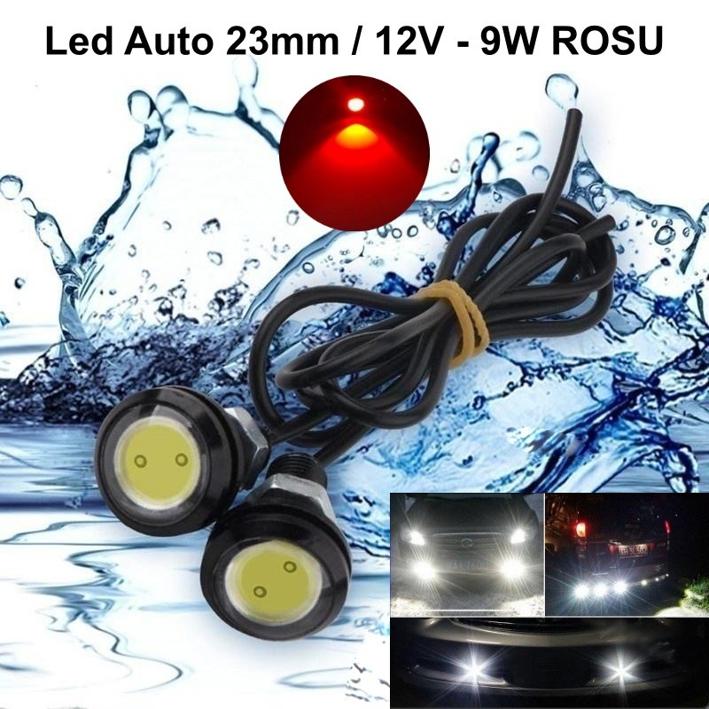 Led Auto 23mm / 12V - 9W / ROSU, 2 Buc/Set - Frize