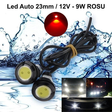 Led Auto 23mm / 12V - 9W / ROSU, 2 Buc/Set - Frize