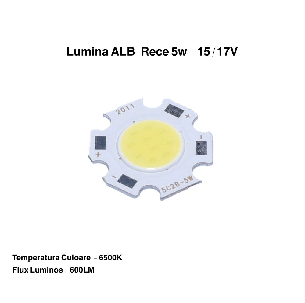 Led Cob 11mm, Putere 5W Alb-Rece - Frize