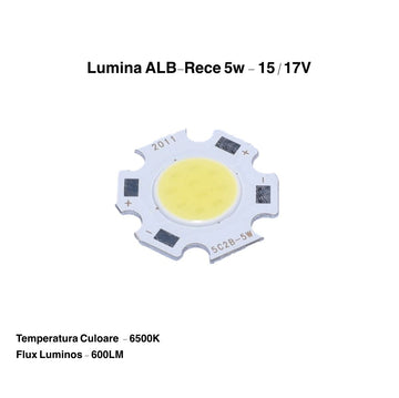 Led Cob 11mm, Putere 5W Alb-Rece - Frize
