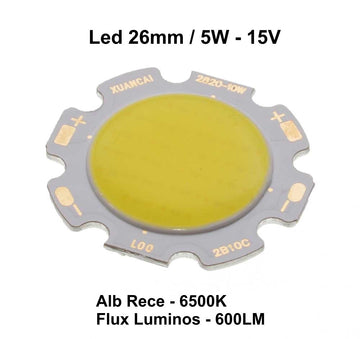Led Cob 26mm, Putere 5W - Frize