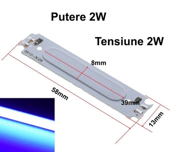 Led COB, 58x13mm/2W Albastru - Frize