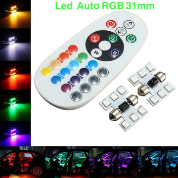 Led RGB Auto 31 mm cu Telecomanda - Frize
