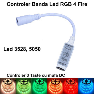 Mini Controler Led RGB cu Mufa DC - Frize