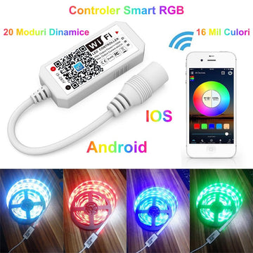 Mini Controler Smart RGB Led cu Wifi 5-24V - Frize