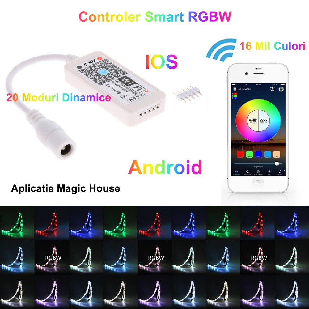 Mini Controler Smart RGBW Led cu Wifi 5-24V - Frize