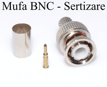 Mufa BNC Tata Sertizabil pe Cablu RG6 - Frize