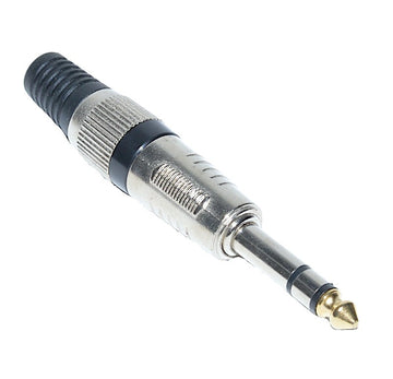 Mufa JACK 6,3 Stereo Tata, inel Negru - Frize