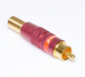 Mufa RCA Tata Gold-Rosu cu Arc - Frize