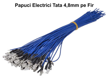 Papuc Electric 4,8mm Tata cu Fir 100buc/set - Frize