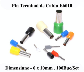 Pin Terminal de Cablu E6010 Galben, 100Buc/Set - Frize
