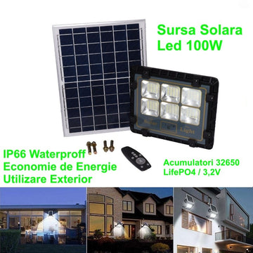 Proiector Led 100W cu Panou Solar - Frize