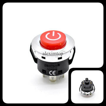 Push Buton Rosu 22x32mm cu Retinere 220V - 20A - Frize