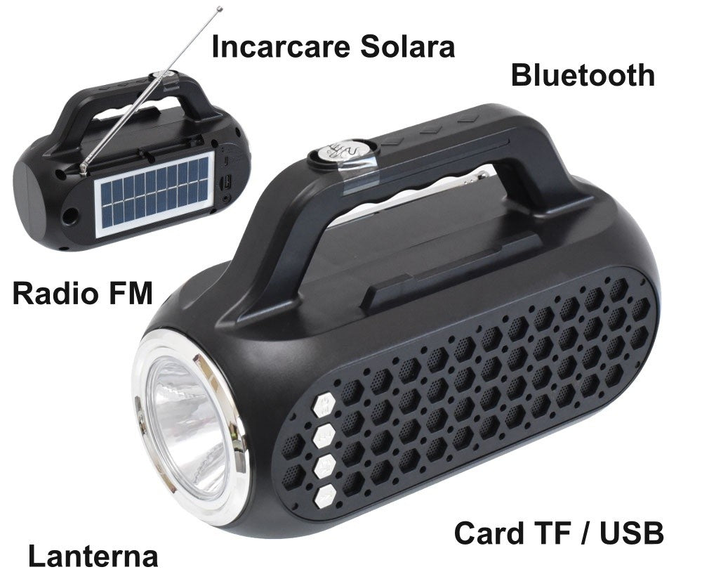 Radio FM cu Lanterna si Panou Solar EP-516 - Frize