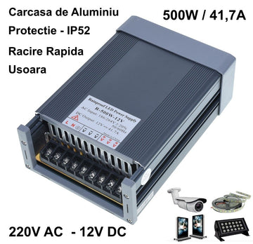 Sursa Alimentare de Exterior 12V-500W / 41,7A - Frize