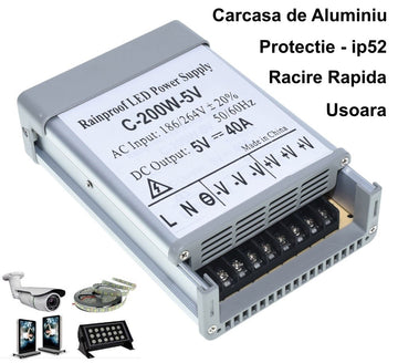 Sursa Alimentare de Exterior 5V-200W/40A - Frize