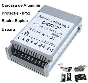 Sursa Alimentare de Exterior 5V-400W/80A - Frize