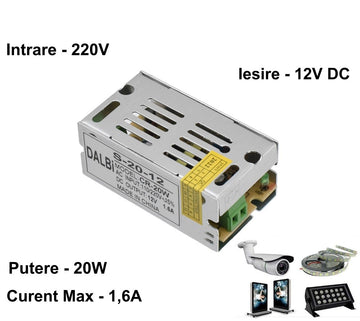 Sursa de Alimentare Metalica 220V-12V/20W-1,6A - Frize