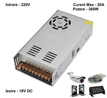 Sursa de Alimentare Metalica 220V-18V/360W-20A - Frize