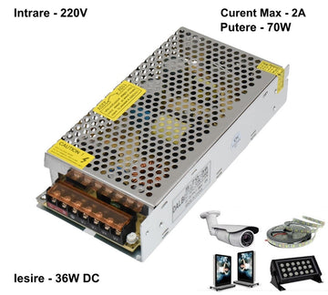 Sursa de Alimentare Metalica 220V-36V/70W-2A - Frize