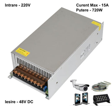 Sursa de Alimentare Metalica 220V-48V/720W-15A - Frize