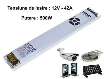 Sursa de Alimentare Slim 12V-500W / 42A - Frize
