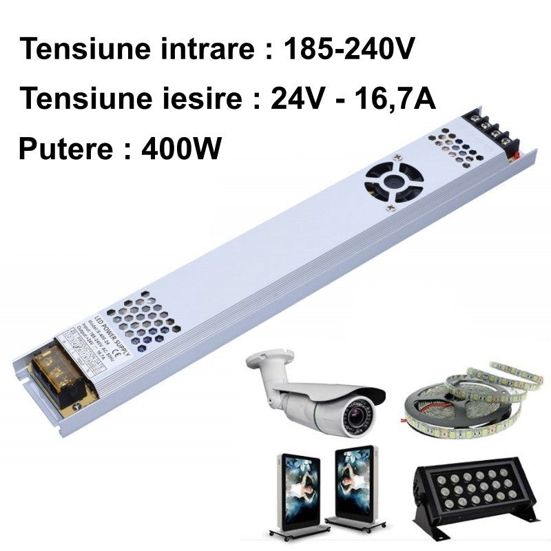 Sursa de Alimentare Slim 24V-16,7A / 400W - Frize