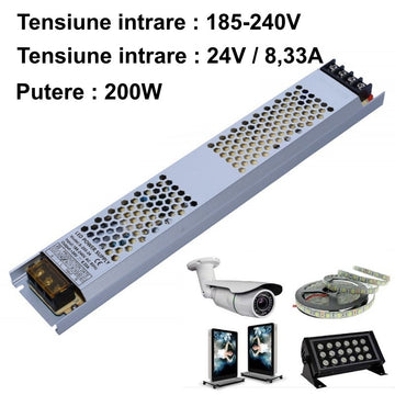 Sursa de Alimentare Slim 24V-8,33A / 200W - Frize