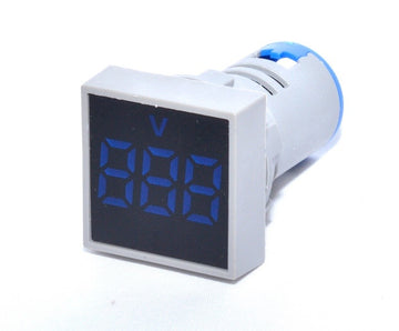 Voltmetru Patrat de Panou 22mm, Albastru - Frize