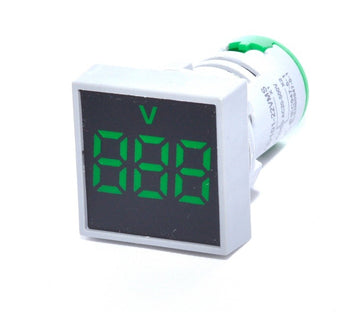 Voltmetru Patrat de Panou 22mm, Verde - Frize