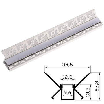 Profil Aluminiu pentru Rigips 2m colt interior 38.6x23.3mm