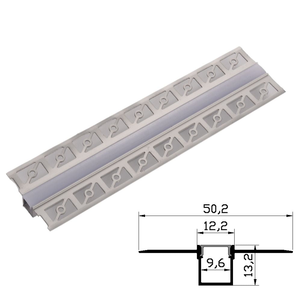 Profil Aluminiu pentru Rigips 1m mijloc 50.2x13.2mm