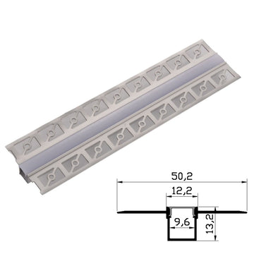 Profil Aluminiu pentru Rigips 2m mijloc 50.2x13.2mm