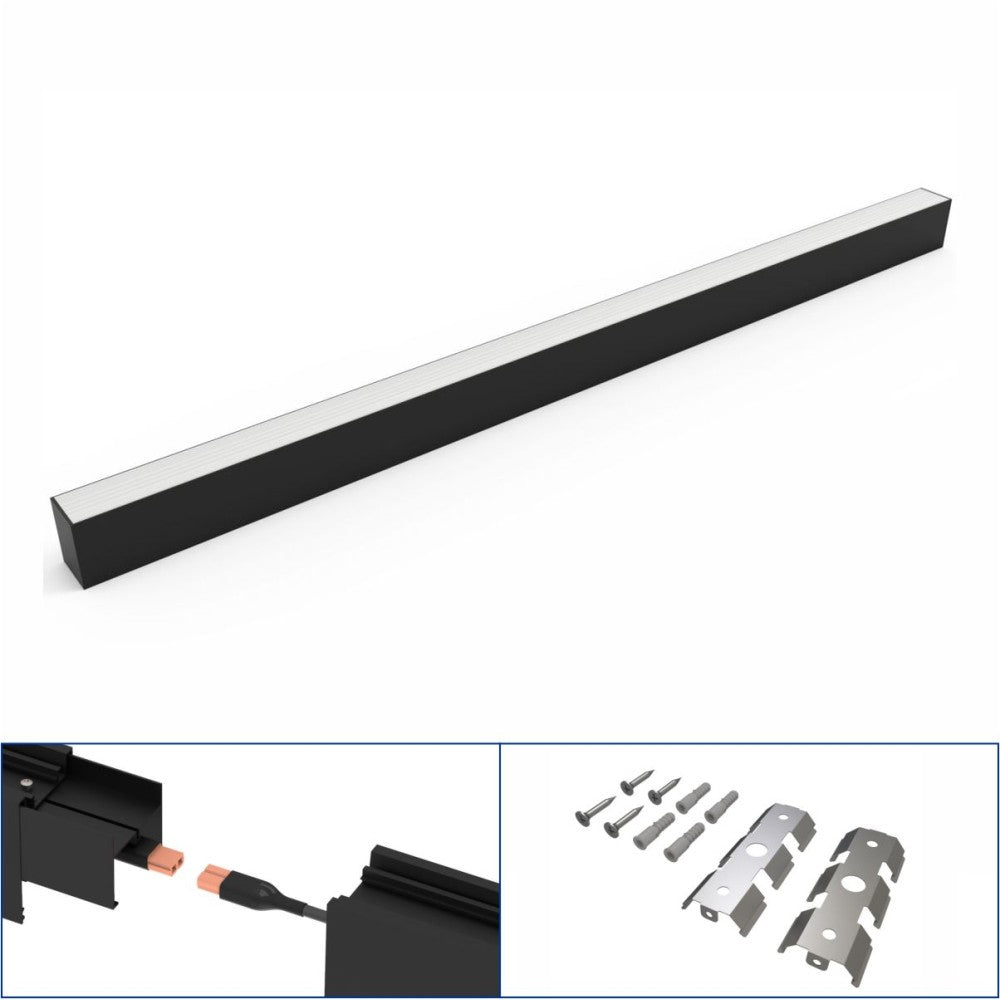 Corp LED Liniar Interconectabil 20W 5000K Negru – Iluminare Eficientă pentru Birou, Spații Comerciale sau Locuințe