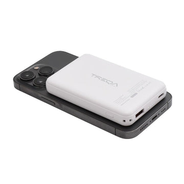 Külső akkumulátor 5000 mAh, Power Bank Slim - mágneses vezeték nélküli 15 W, USB / TR-966 / fehér