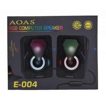 Boxe pentru Calculator E-004 cu LED-uri RGB și Conectare USB – Sistem Audio Compact pentru Birou și Gaming