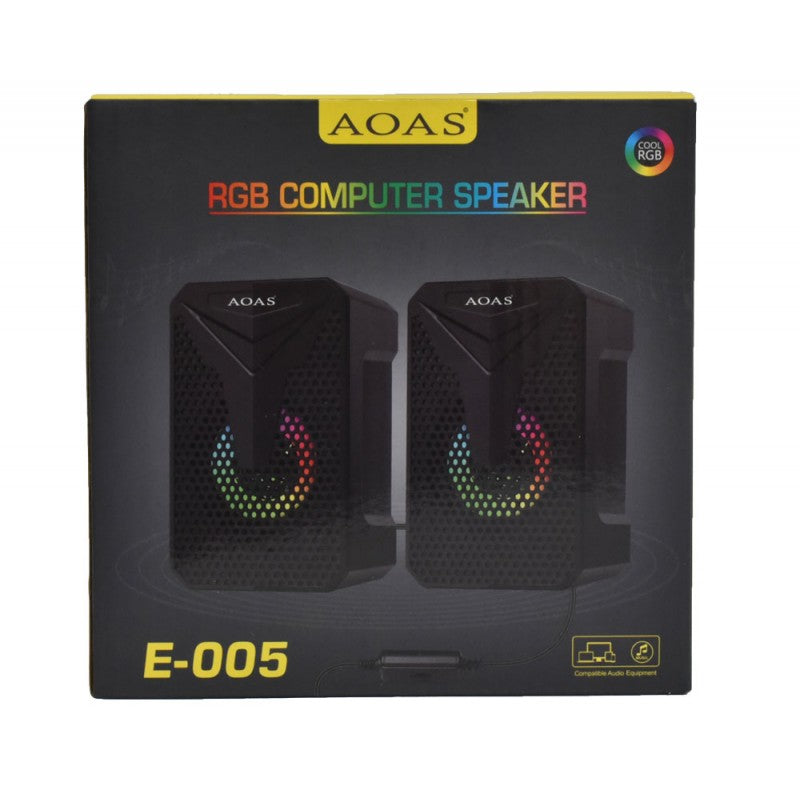 Boxe pentru Calculator E-005 cu LED-uri RGB și Conectare USB – Sistem Audio Compact pentru Gaming și Birou