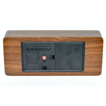 Clock 1292 Large, Brown Wood-Red Led 21X9X4.8cm