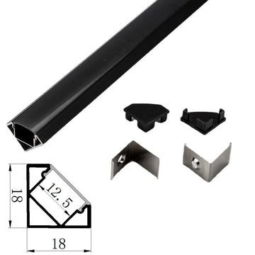 Profil Aluminiu Negru 2m Colt 18x18mm